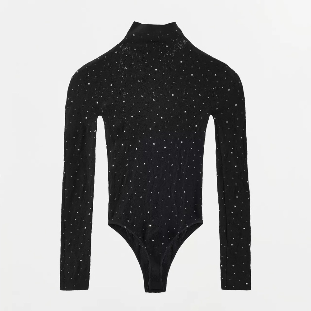 Zara Black Long Sleeve Bodysuit